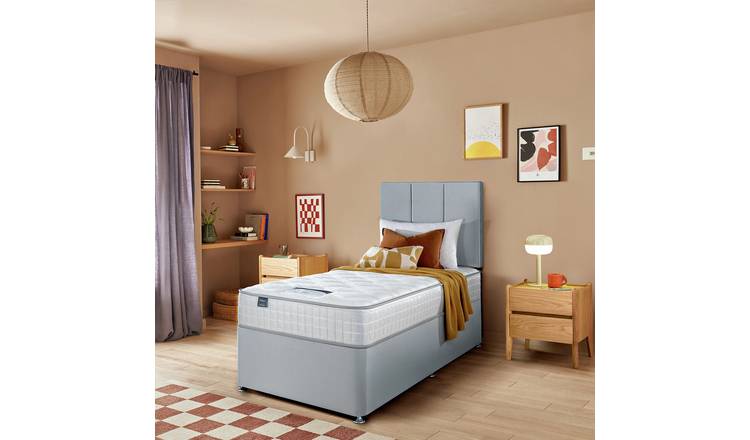 Silentnight Marlow 1000 Pocket Memory Single Divan Bed - Light Grey