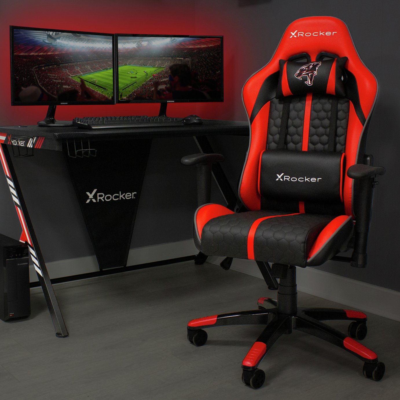 X Rocker Arteon Faux Leather Junior Gaming Chair - Red