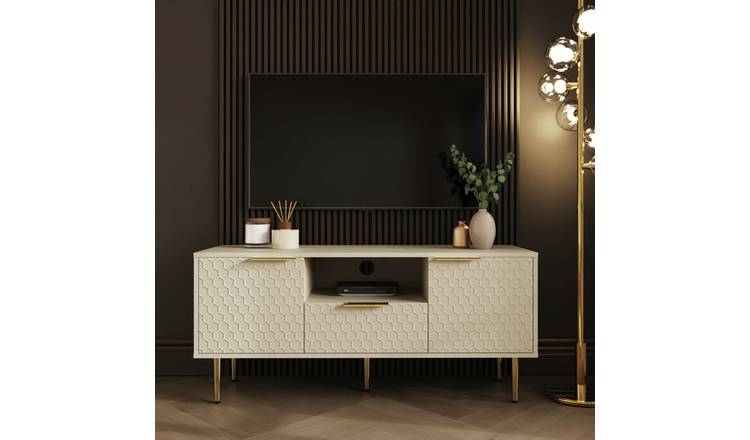 GFW Azariah 2 Door 1 Drawer TV Unit - Ivory