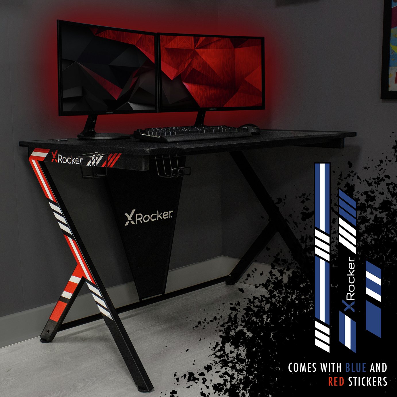 Arteon X Rocker Gaming Desk - Red