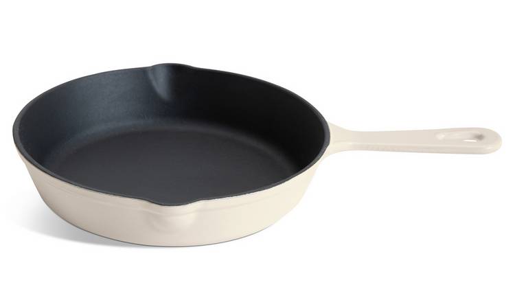 Habitat 19.5 cm Cast Iron Frying Pan - Cream