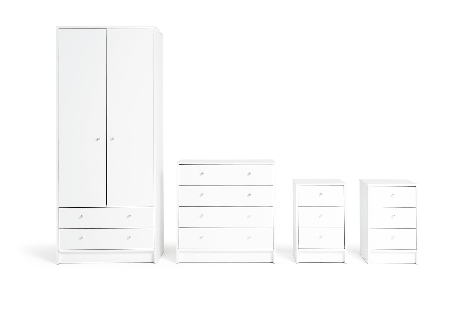 Argos Home Malibu 4 Piece 2 Door Wardrobe Set - White