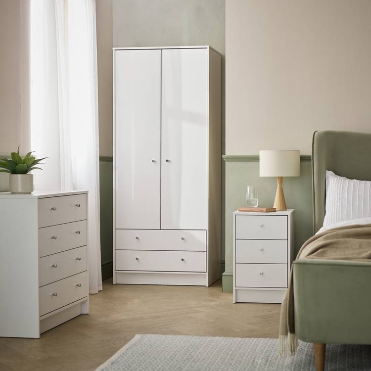 Argos Home Malibu 4 Piece 2 Door Wardrobe Set - White 0