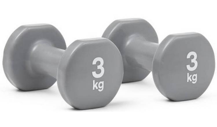 Reebok Vinyl Dumbbells - 2 x 3kg