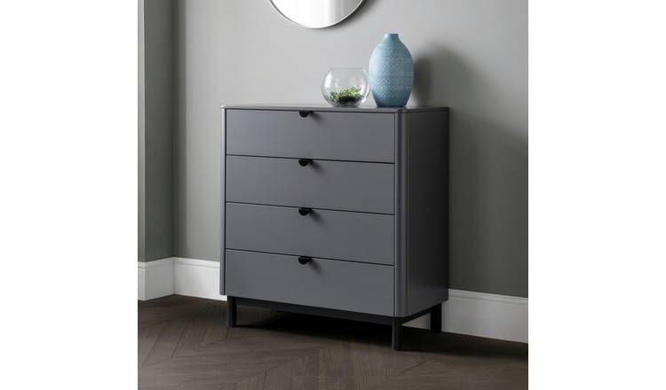 Julian Bowen Chole 4 Drawer Chest - Dark Grey