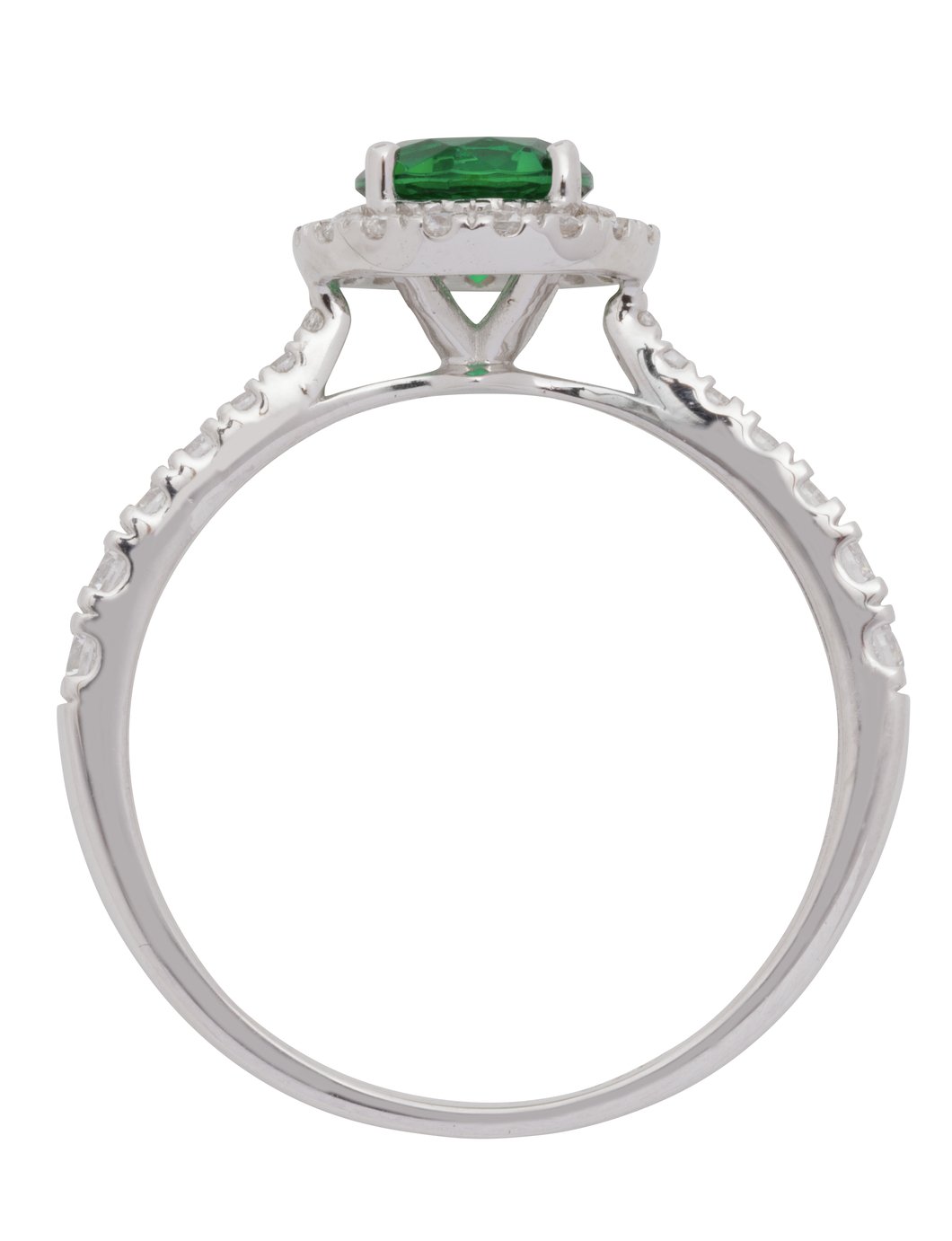 Revere 9ct White Gold Cubic Zirconia Emerald Colour Ring-N Review