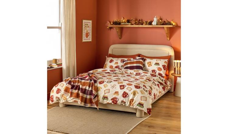 Argos Home Brushed Cotton Autumn Cosy Bedding Set - King size