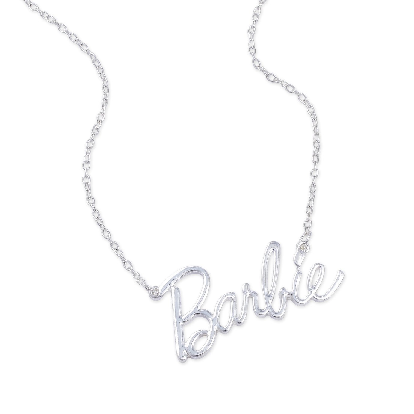 Silver Plated Script Logo Necklace 