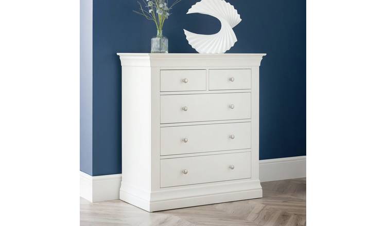 Julian Bowen Clermont 5 Drawer Chest - Off White