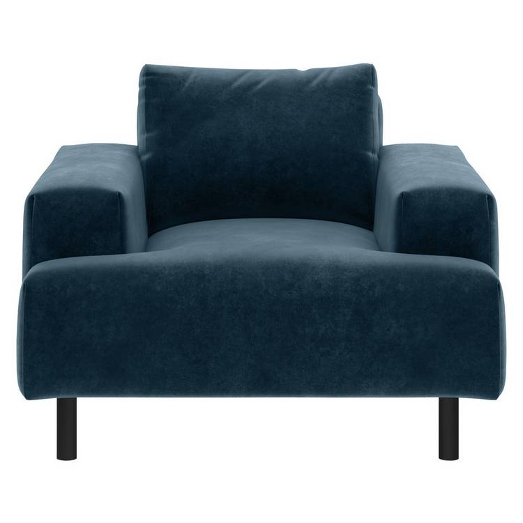 Habitat Julien Velvet Armchair - Navy 0