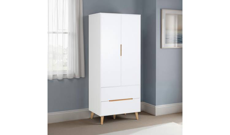 Julian Bowen Alicia 2 Door 2 Drawer Wardrobe - White