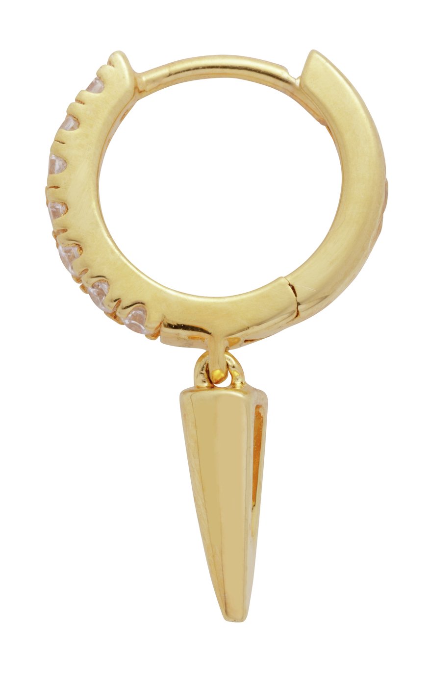 Revere 9ct Gold Plated Plain Spike Drop Huggie Earrings Review