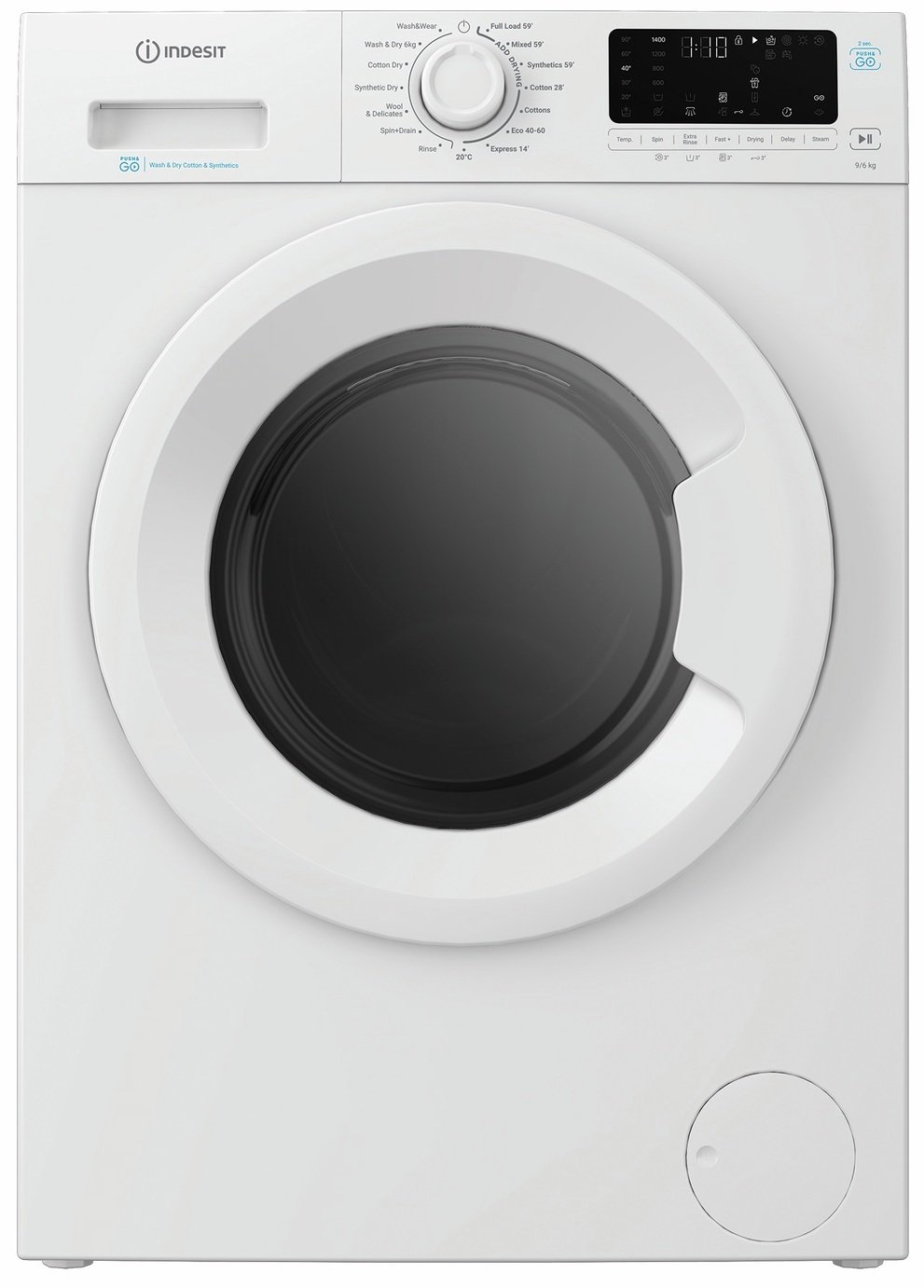 Indesit IDP9646PUSH&GOUK 9/6KG 1400 Spin WasherDryer - White