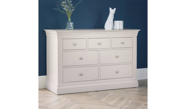 Julian Bowen Clermont 7 Drawer Chest - Off White