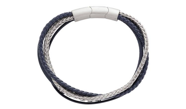 Argos mens deals leather bracelet