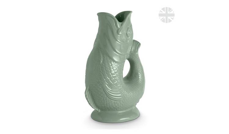 Wade Ceramic Clay Fish Jug - Sage Green
