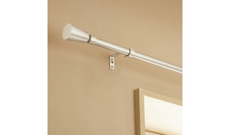 Argos Home Extendable Metal Trumpet Nickel Curtain Pole - 120 - 210cm