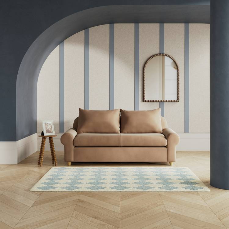 Habitat Whitby Velvet 2 Seater Sofa - Latte - Ash Leg 0