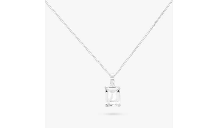 Revere Sterling Silver Two Cubic Zirconia Pendant Necklace