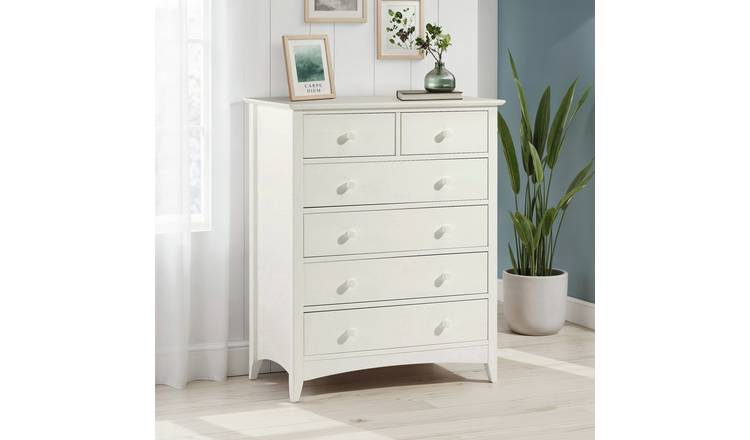 Julian Bowen Cameo 6 Drawer Chest - Off White