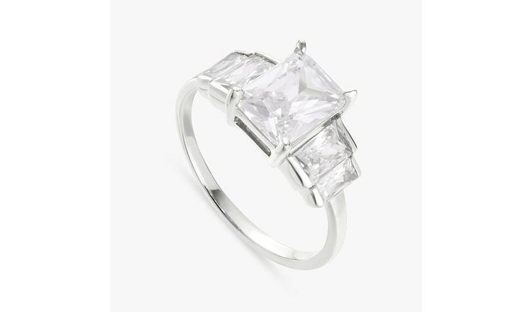 Revere Sterling Silver 5 Stone Radiant Cut Ring - Small