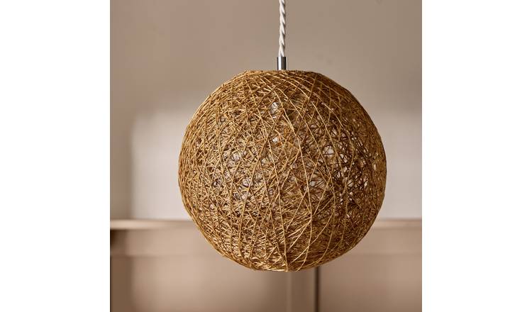 Argos Home Natural Hemp Ball Easy Fit Lampshade - 24.5cm