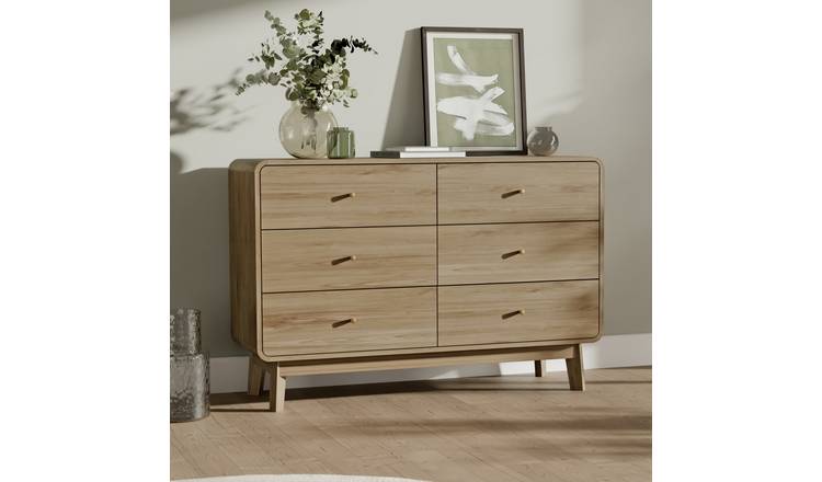 Julian Bowen Ingrid 6 Drawer Chest - Light Oak