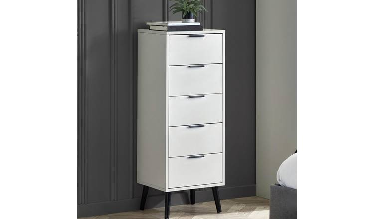Julian Bowen Alba 5 Drawer Chest - Light Grey