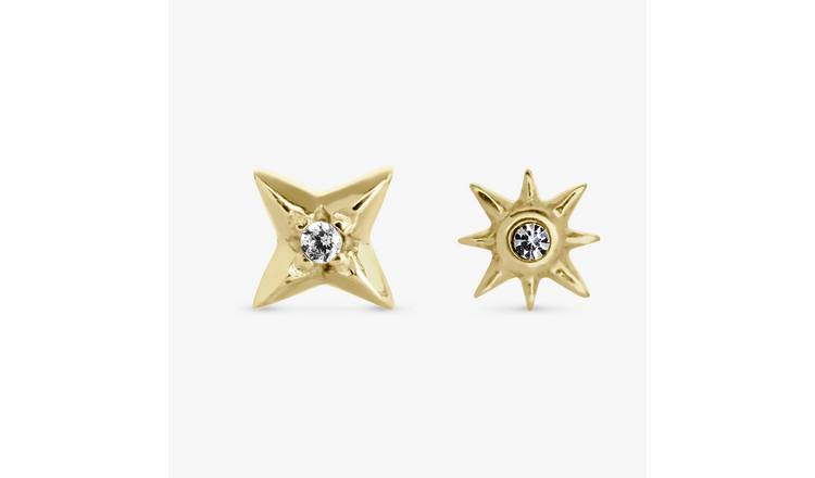 Revere Gold Coloured Star Flatback Stud Earrings