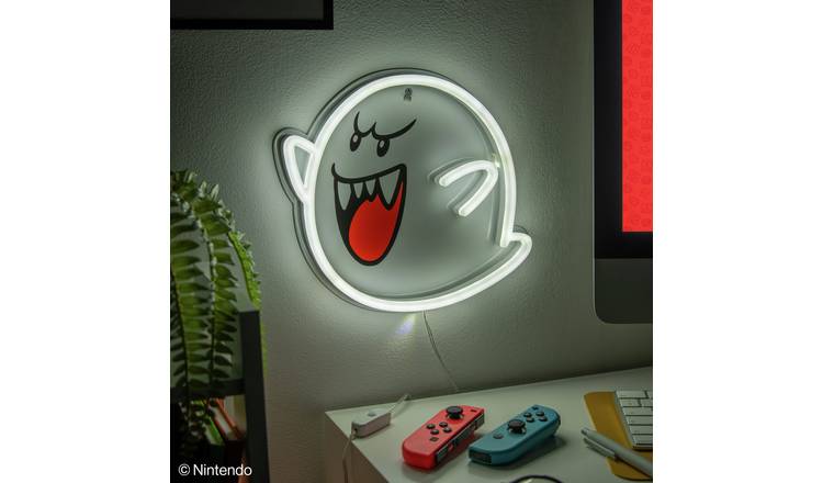 Super Mario Boo Wall Mountable LED Neon Light - White