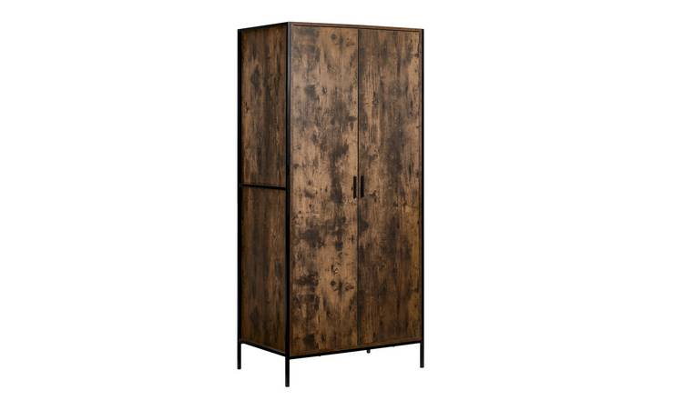 Vida Designs Brooklyn 2 Door Wardrobe - Dark Wood