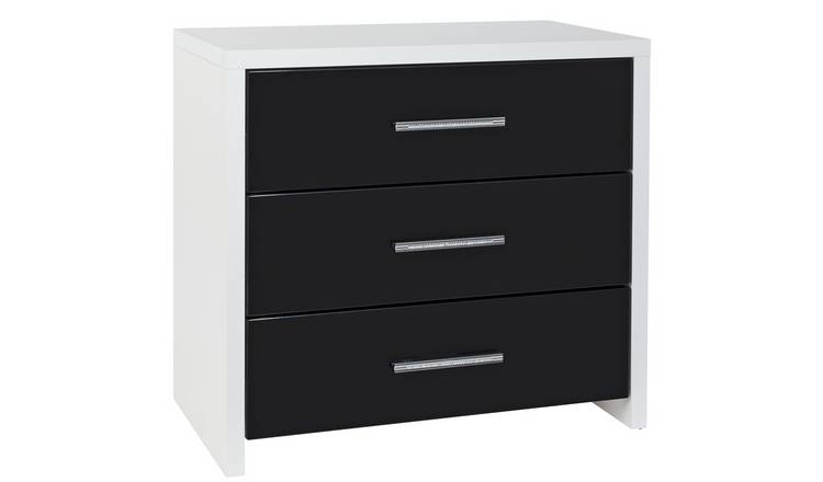 White bedroom store drawers argos