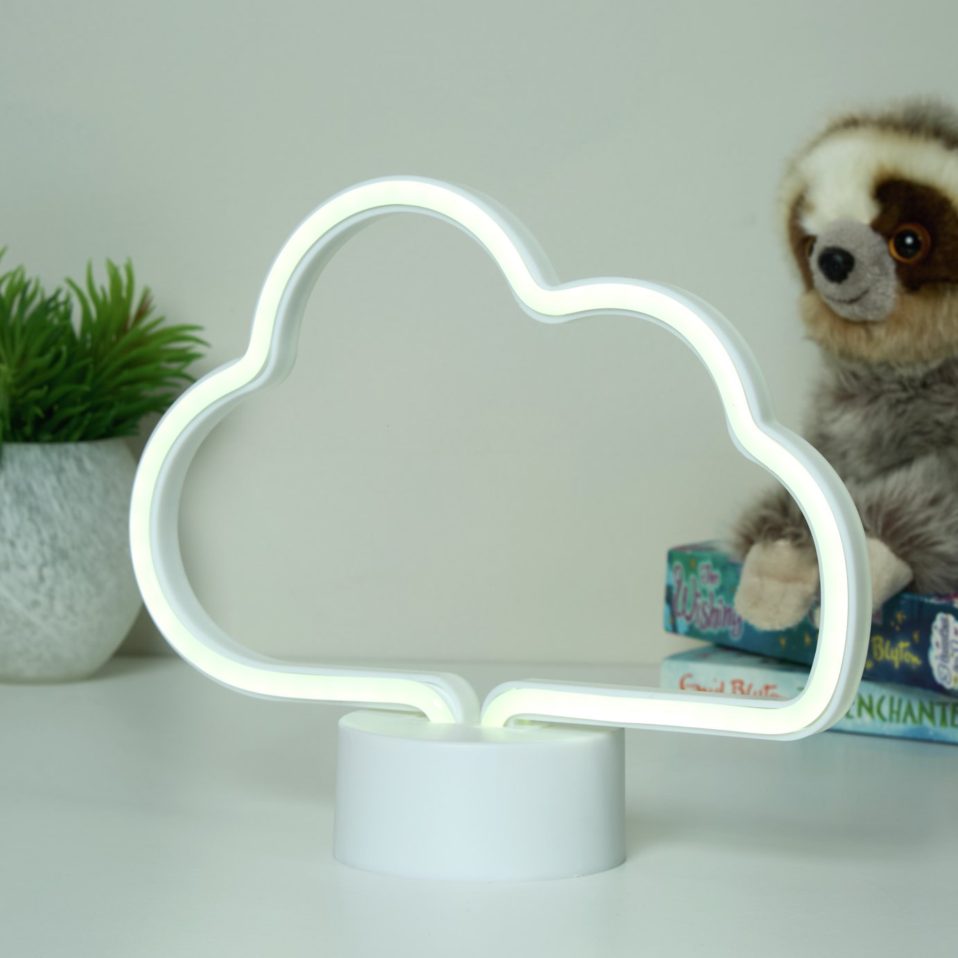 Searchlight Cloud Neon Effect LED Table Lamp - White