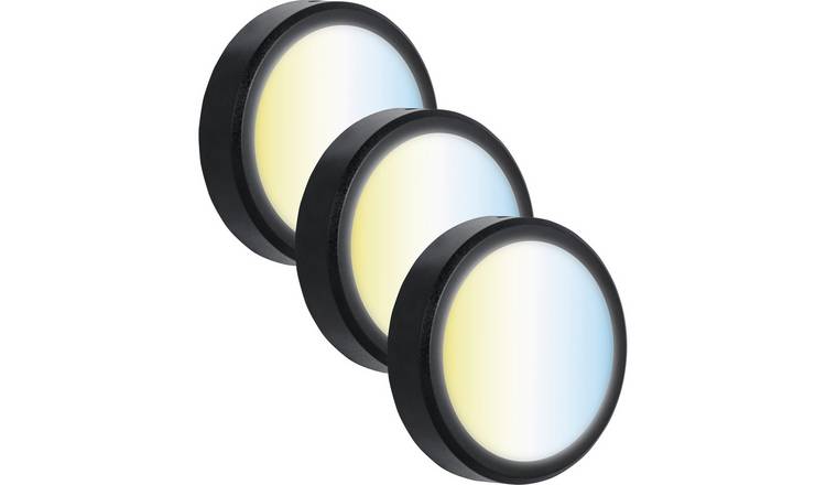 Luceco Rechargeable LED Undercabinet Pack of 3 Spotlight - Black