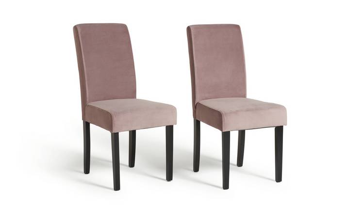 Buy Argos Home Pair of Midback Velvet Dining Chairs - Blush | Dining