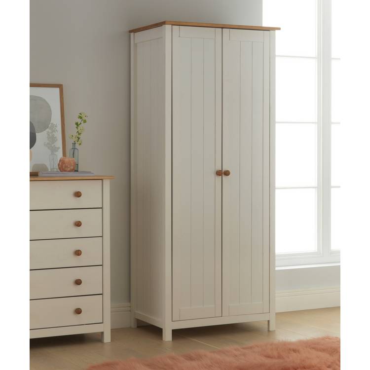 Argos Home Scandinavia 2 Door Wardrobe - Pine & White 0
