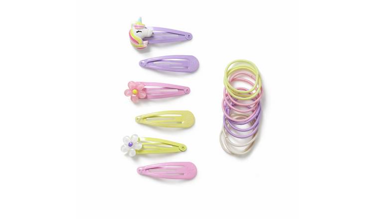 Flitzy Unicorn and Flower Clips and Hair Bands Set
