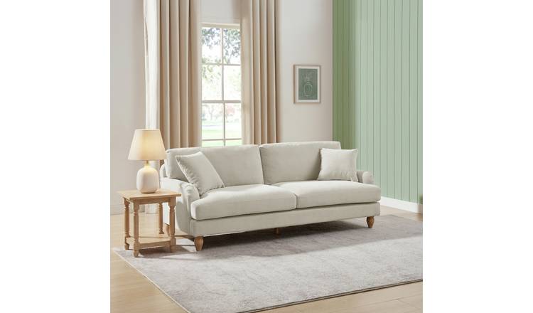 Argos Home Cynthia Fabric 3 Seater Sofa - Natural