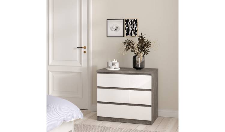 Furniture To Go Naia 3 Drawers Chest - Grey