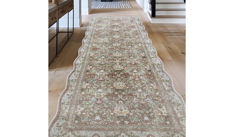 Classics Collection Summer Bloom Peach Cut Pile Runner - 60x180cm