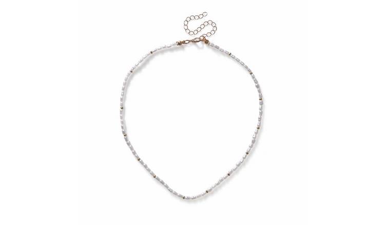 Freedom Gold and Pearl Thin Necklace