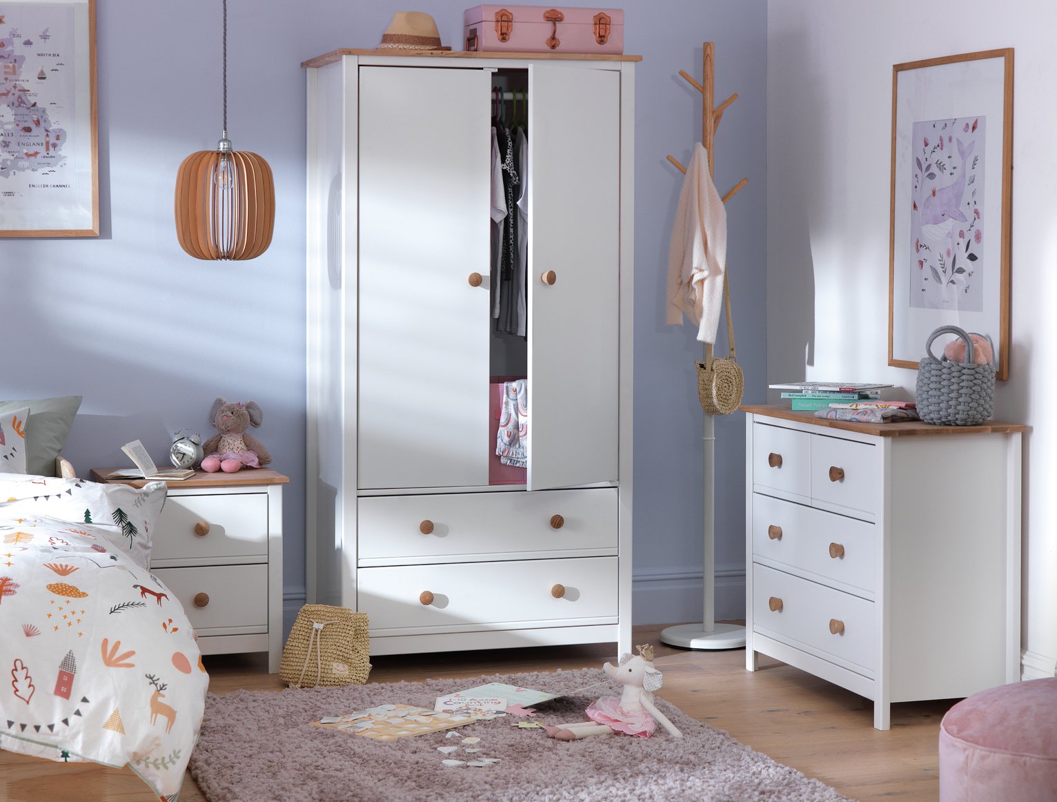 Habitat Brooklyn 3 Piece Wardrobe Set - White and Oak