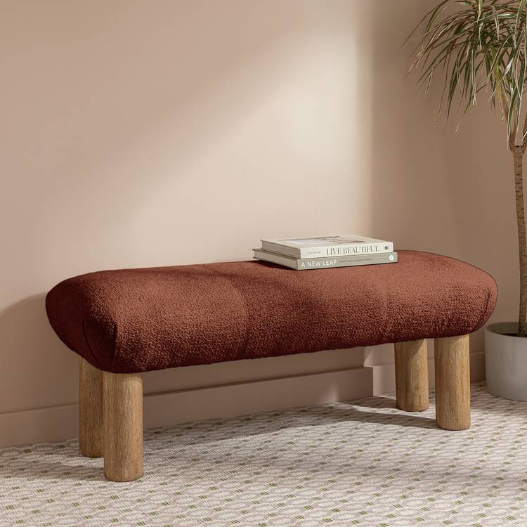 Habitat May Fabric Bench - Rust 0