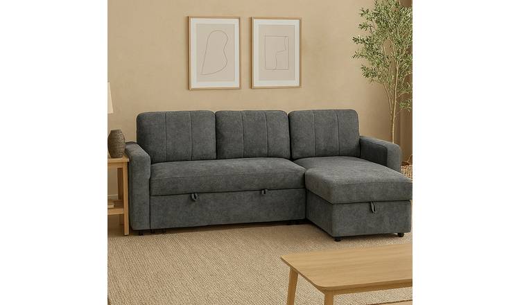 Aspire Nexis Right Hand Chaise Storage Sofa Bed - Charcoal