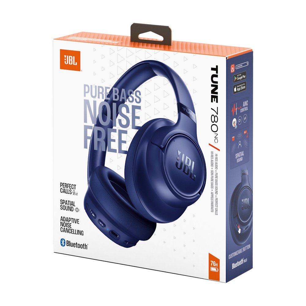 ヘッドホン JBL TUNE 780NC BLUE JBL Tune 780 NC Wireless Over-Ear Bluetooth Headphones with