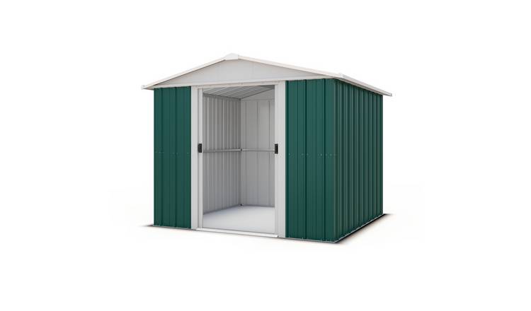 Yardmaster Metal Green Apex Garden Shed - 8x9ft
