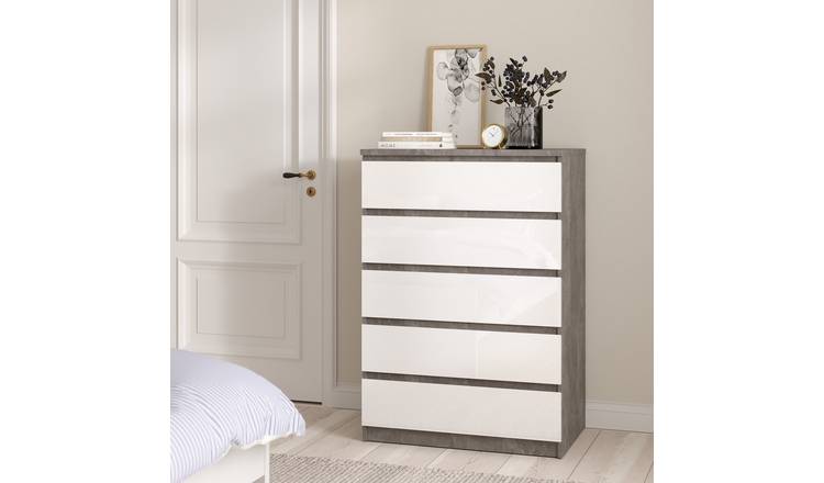 Furniture To Go Naia 5 Drawers Chest - Grey