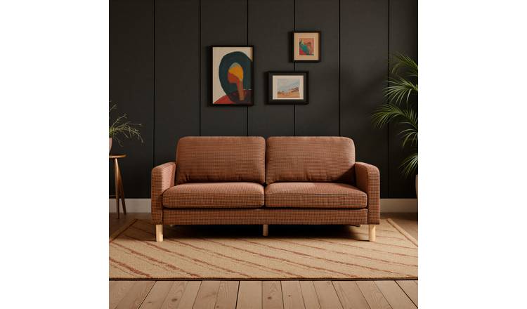 Argos Home Luna Fabric 3 Seater Sofa - Rust