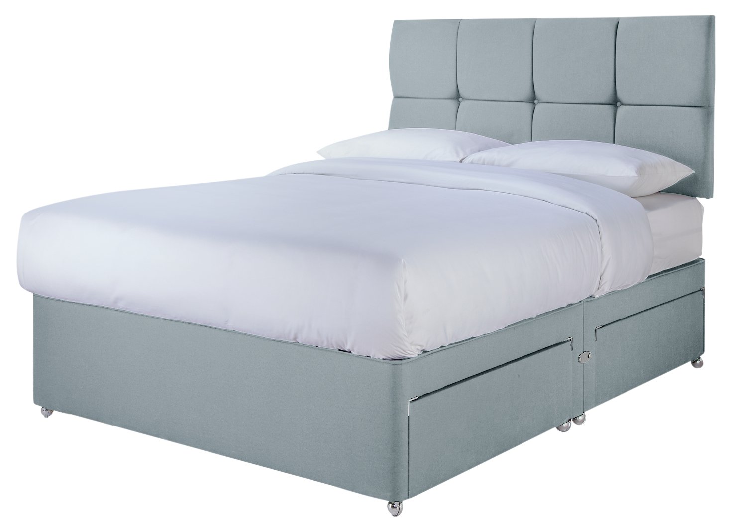 Sleepeezee 2000 Hybrid Double 4 Drawer Divan - Blue