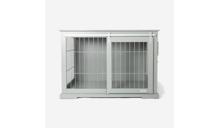 Lords & Labradors Wooden Sliding Door Dog Crate Grey - Large